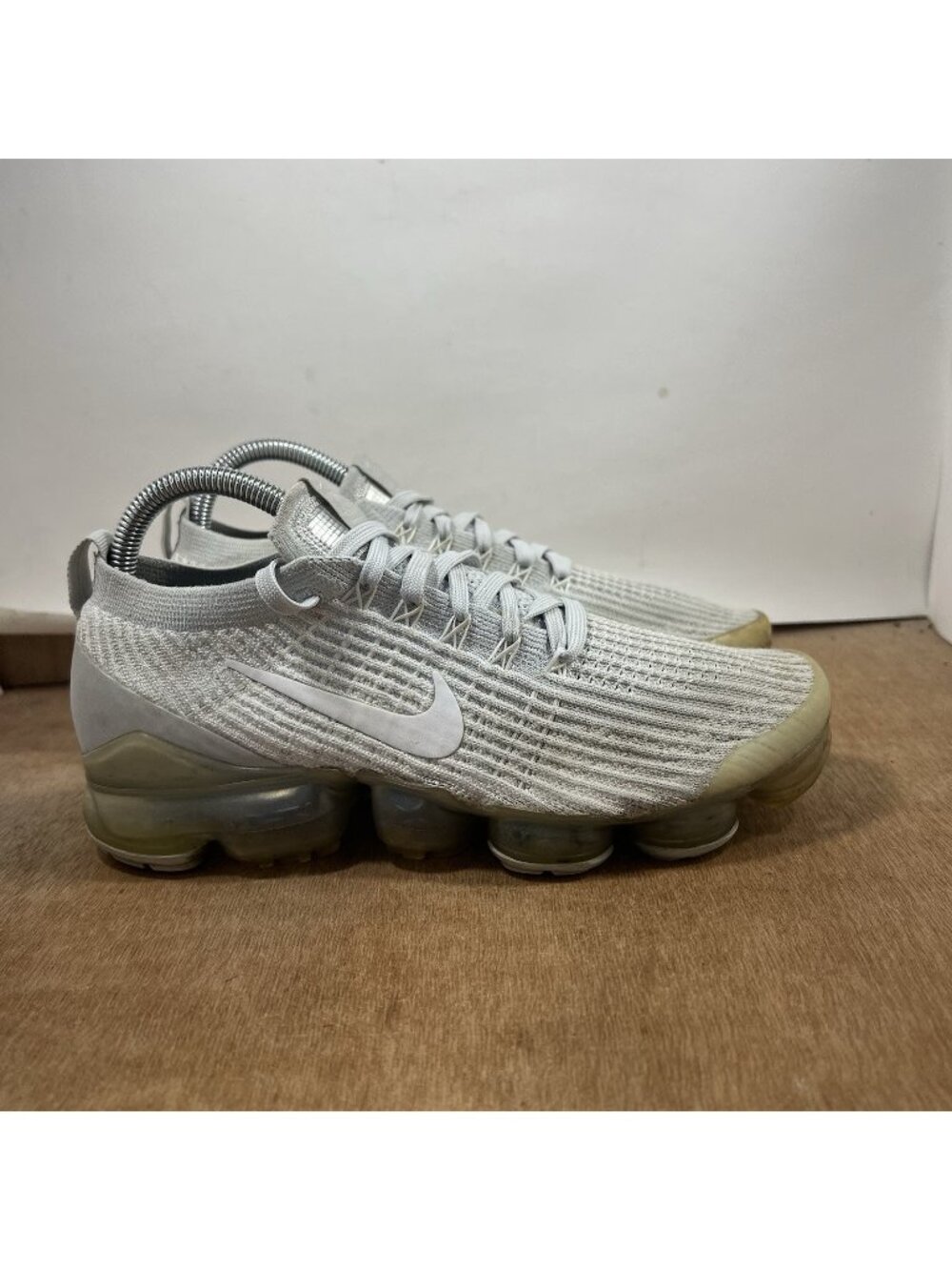 Nike Air VaporMax Flyknit 3 Men Size 7.5 White Pure Platinum clean